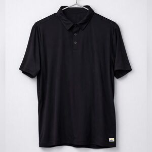 Vuori Men’s Performance Polo Shirt Size M Black Athletic Stretch Short Sleeve
